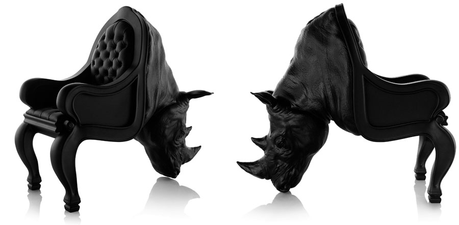 犀牛椅Maximo Riera Rhino Chair 動(dòng)物座椅 霸氣牛頭椅 犀牛雕塑