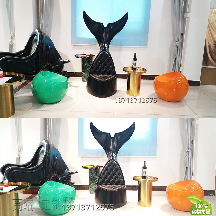 西班牙設(shè)計大師家具動物鯨魚尾巴椅 玻璃鋼藝術(shù)家海洋生物沙發(fā)椅