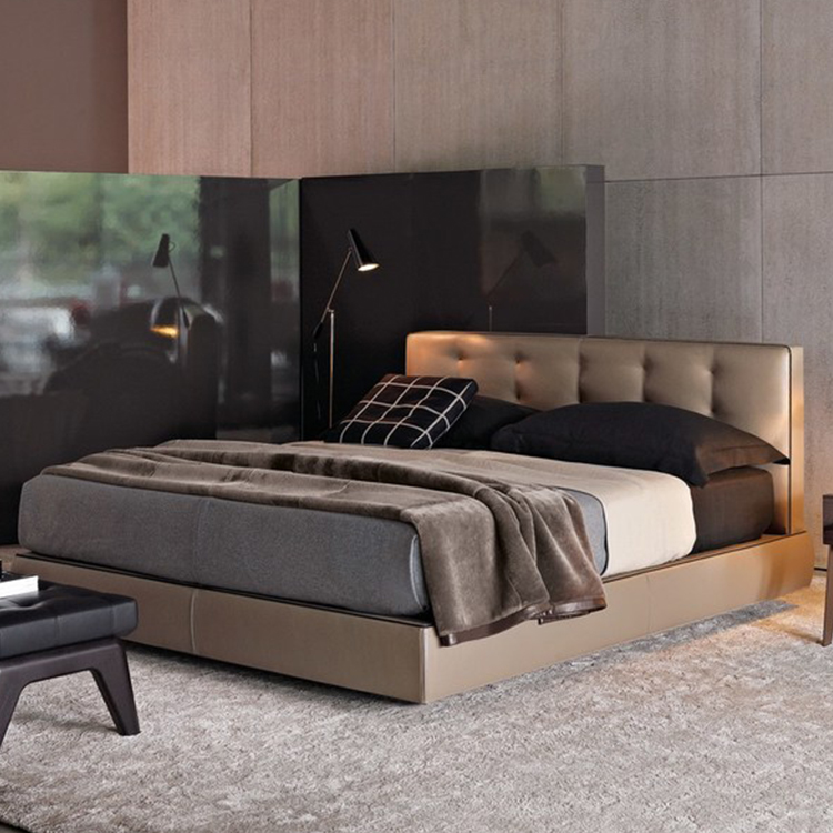 Minotti 意大利Rodolfo Dordoni貝德福德床鋪系列布藝皮質(zhì) 大人兒童房床鋪 樣品房酒店家具定制