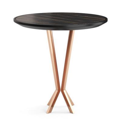 葡萄牙PRADDY PERFIDIA table 女人女性女生茶幾不銹鋼交叉金色腳 實(shí)木大理石桌面邊幾角幾時(shí)尚店裝