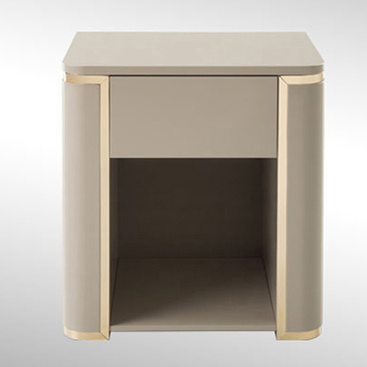 盧吉家具 輕奢家具高端定制芬迪fendi款意式臥室現(xiàn)代簡約皮質(zhì)床頭柜