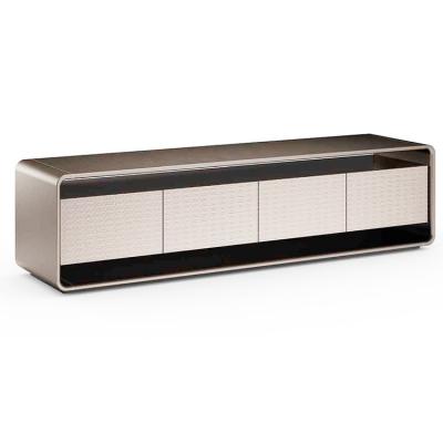 意大利 Italy Reflex Tulczinsky OH 餐具柜 餐邊柜不銹鋼銅色實木方格子皮質軟包