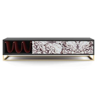 意大利 阿斯頓馬丁 Aston Martin  不銹鋼銅色金色黑色馬鞍皮電視柜置物柜軟包大理石實木