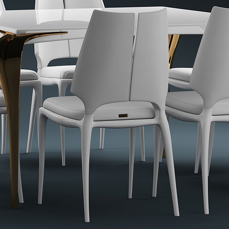 法國品牌家具新中式餐椅 實木腳架 異形餐椅洽談椅 布藝皮革西皮超纖仿真皮