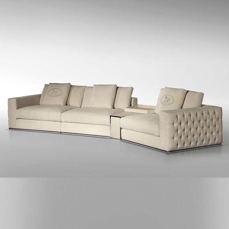 意大利芬迪家具 fendi casa PLAZA SOFA 不銹鋼布藝皮革真皮超纖皮 家用商用拉扣沙發(fā)