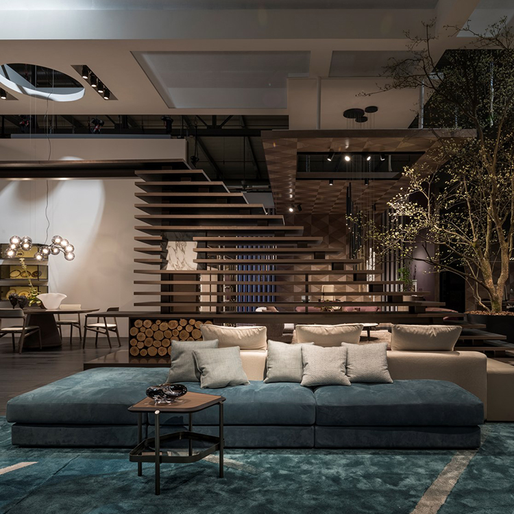 意大利 giorgetti  SKYLINE Sofa  Carlo Colombo 天際沙發(fā)組合雙面座人集體商場(chǎng)公共帶茶幾五金實(shí)木