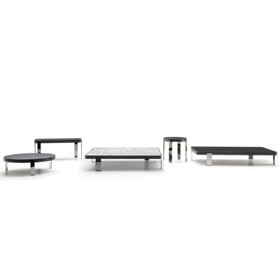 意大利圓形組合茶幾邊幾角幾 不銹鋼槍黑亮面金色大理石實(shí)木五金金屬家具