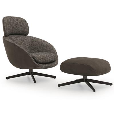 實(shí)物 意大利大牌 Minotti休閑椅 羅素沙發(fā)椅 玻璃鋼海棉面料五金腳接待椅洽談椅