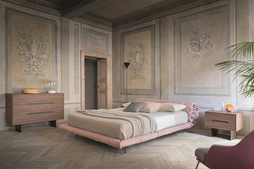 意大利設(shè)計師Alessandro Busana Bonaldo床鋪 毛毯棉被圈床 細(xì)麻粗麻粉色紫色軟床