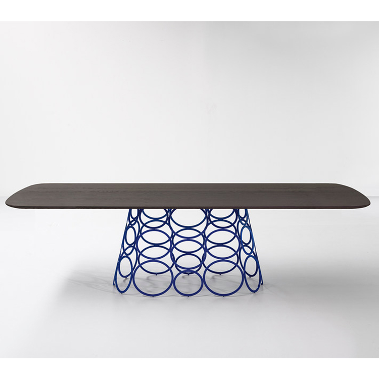 HULAHOOP 桌子 餐桌 圓桌 會議桌 家用酒店會所 五金鐵藝不銹鋼電鍍實木大理石桌面