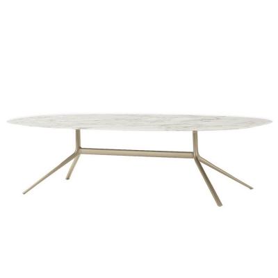 不銹鋼電鍍香檳金 鐵漆金色 大理石 橢圓形圓桌面 人造大理石 帖紙大理石