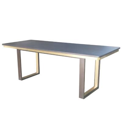 意式輕奢 后現(xiàn)代設(shè)計(jì)師 金色餐桌大班桌會(huì)議 客廳酒店會(huì)所 工作桌臺(tái)