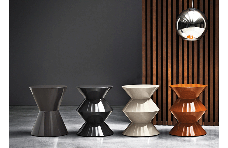 五款意大利家具 Minotti Cesar Side table 塞薩爾茶幾 玻璃鋼邊幾茶幾三截裝飾品