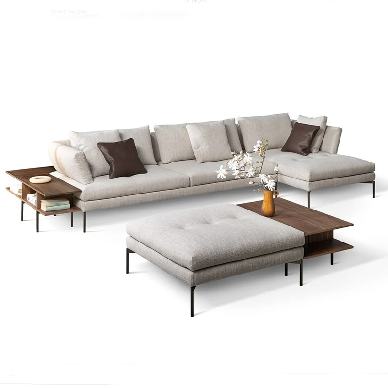 2022年新款意大利塞爾吉奧 滑翔機(jī)實(shí)木茶幾書(shū)柜沙發(fā)組合簡(jiǎn)約輕奢多人位轉(zhuǎn)角貴妃組合沙發(fā)