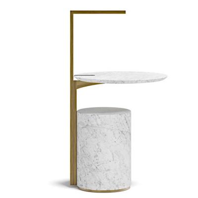 2022年新品 意大利Capital Collection 雨果床頭柜 大理石玻璃鋼茶幾 不銹鋼電鍍