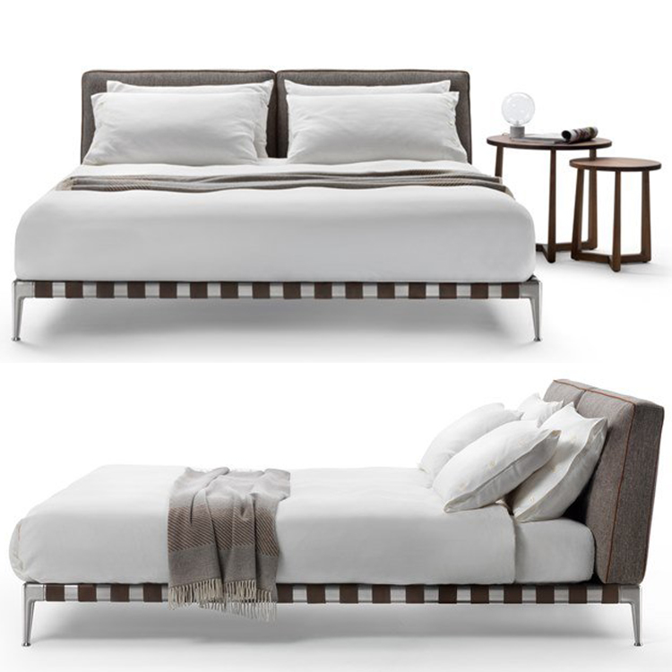 四款意大利Flexform 長椅凳子腳踏床鋪沙發(fā) Antonio Citterio系列 不銹鋼電鍍軟體家具