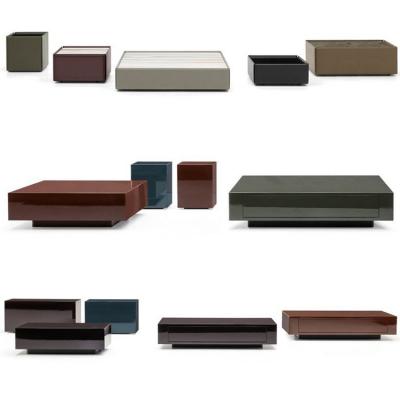 六款 意大利米諾蒂Rodolfo Dordoni設(shè)計(jì)茶幾 不銹鋼五金皮革實(shí)木大理石鋼化玻璃亞克力桌子邊幾床頭柜