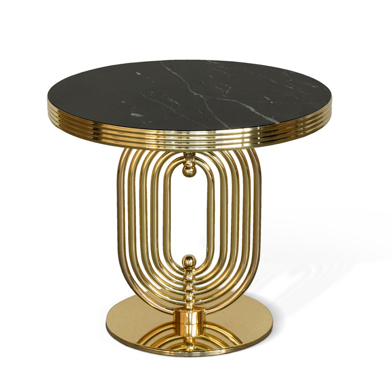 葡萄牙Essential Home本質(zhì)家居特納茶幾TURNER Tea table不銹鋼電鍍金 五金大理石酒店會(huì)所別墅KTV桑拿