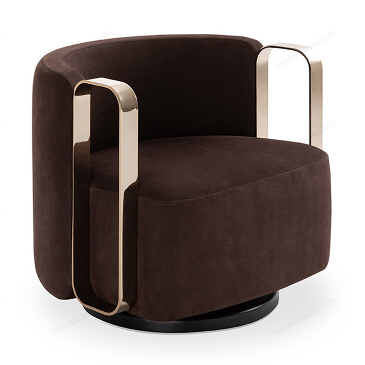 Karl Lagerfeld  分迪椅子系列:意大利芬迪家具 Fendi Casa Sofa 不銹鋼布藝皮革休閑椅 家用商用酒店會(huì)所