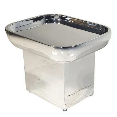 輕奢極簡意式玻璃鋼電鍍椅子 設(shè)計師 客廳矮凳床邊凳茶幾凳子雙用