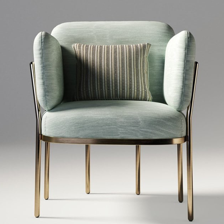 意大利羅薩托 ROSSATO 昆西椅子五金不銹鋼電鍍金色餐椅Hangar Design Group休閑椅有扶手無扶手款