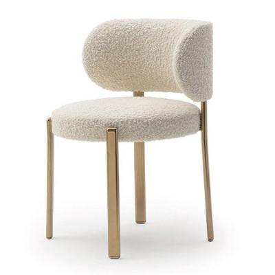 意大利Marelli 馬雷利 輕奢后現(xiàn)代餐椅洽淡化妝椅 新款絨布不銹鋼電鍍金色腳架