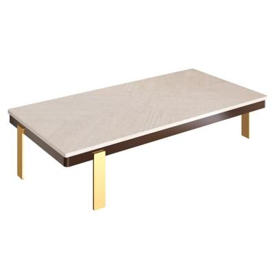 3款Guerra Vanni宙斯圓形方形茶幾新中式奢華古典不銹鋼實(shí)木大理石