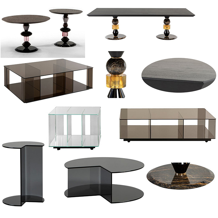 3款 托寧·卡薩Tonin Casa茶幾邊幾角幾 TOSCA DESIGN潘多拉水晶色透明腳桌子大理石