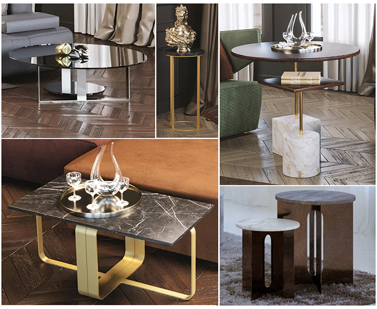 10款意大利Scandal茶幾實(shí)木不銹鋼Giorgetti  SUMMA大理石新中式意式復(fù)古鏡面圓形邊幾