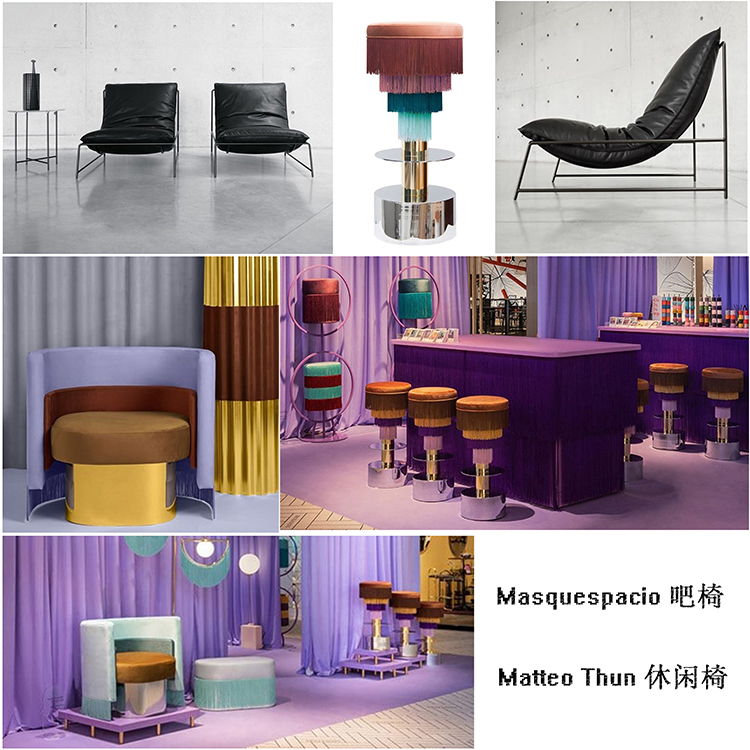 3款MAMBO舞獅胡須高腳吧凳Masquespacio西班牙Matteo Thun五金休閑躺椅皇冠帝皇