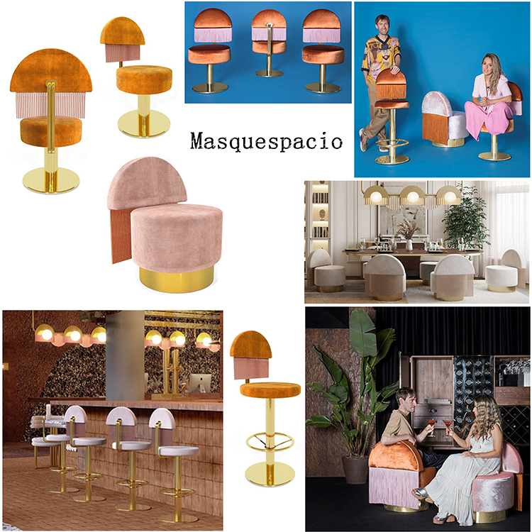 6款Essential Home餐椅帝皇頭冠Masquespacio休閑椅吧椅胡須章魚富麗堂皇皇家不銹鋼鍍金