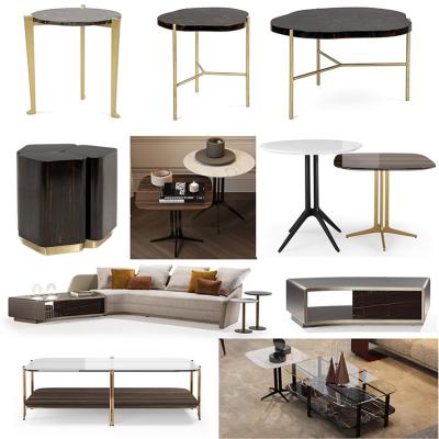 2024年10款Giuseppe Viganò 實(shí)木不銹鋼Mauro Lipparini輕奢茶幾 圓形方形鋼化玻  璃 卡斯特羅