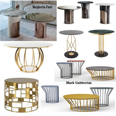 2024年10款Margherita Fanti茶幾洽談桌 餐桌長桌透明Mark Gabbertas不銹鋼彩色鍍金色圓形方形大理石