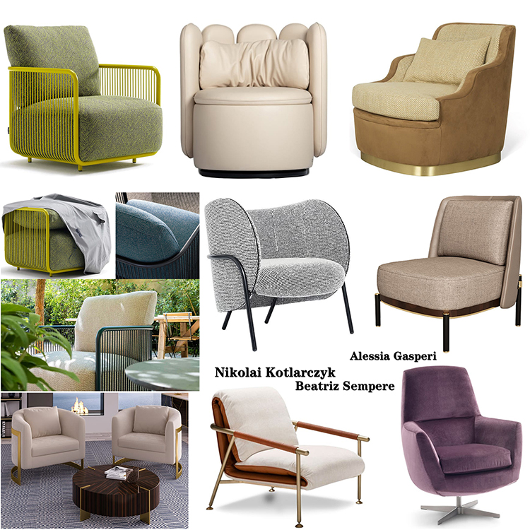 12款Flexform休閑椅Antonio Citterio扶手椅BAXTER巴克斯特Studiopepe不銹鋼實木小號小款椅