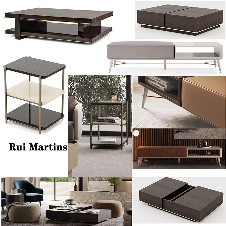 新品2024年八款Laskasas木做茶幾PRADDY中式復古Rui Martins設計Piero Lissoni邊幾
