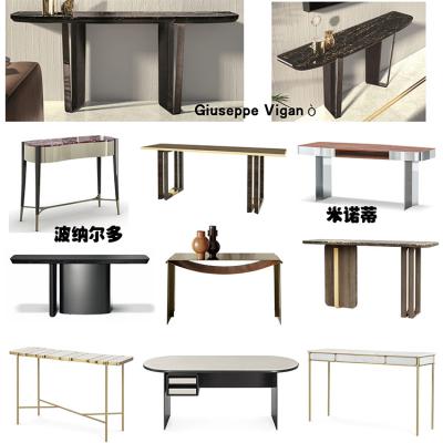 2024年Minotti米洛提十款A(yù)lain Gilles入戶廳堂邊桌書(shū)桌Longhi隆吉設(shè)計(jì)五金輕奢大理石長(zhǎng)桌