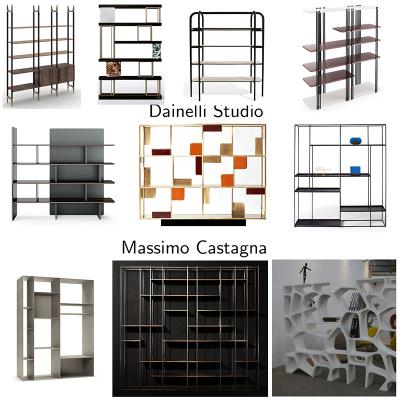 10款新品Massimo Castagna大戶型書店酒店會所書架裝飾柜置物架