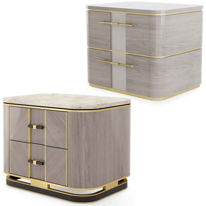 12款新品Carlo Colombo床頭柜實木貼皮輕奢極簡茶幾邊桌橢圓高腳