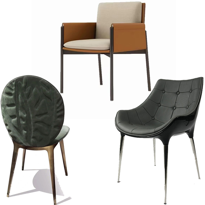 3款Andrea bonini黛安娜休閑椅 Turri餐椅創(chuàng)意談會議椅酒店酒吧家用商用Visionnaire 不銹鋼腳豪華