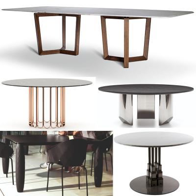 5款桌子 Laskasas謝麗爾大理石圓餐桌 不銹鋼電鍍鐵烤漆鋼化玻璃實(shí)木桌面