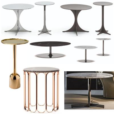 多款Longhi 西班牙 現(xiàn)代風格 圓形金屬咖啡桌 五金茶幾角幾邊幾 Minotti ANISH Contemporary table