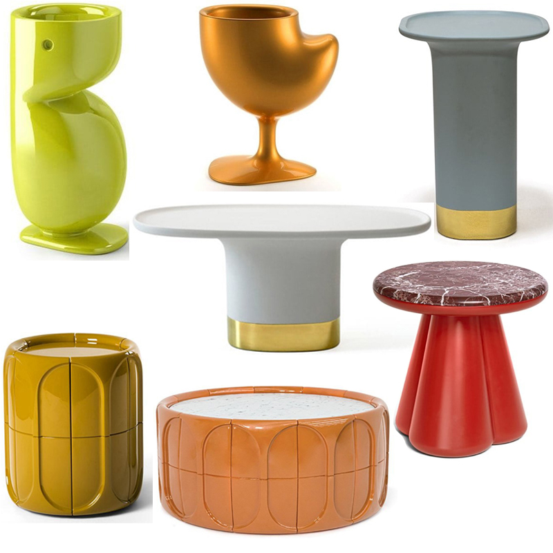 新品Matteo Zorzenoni 六款玻璃鋼SUNE茶幾不銹鋼腳 Plust花瓶鍍金