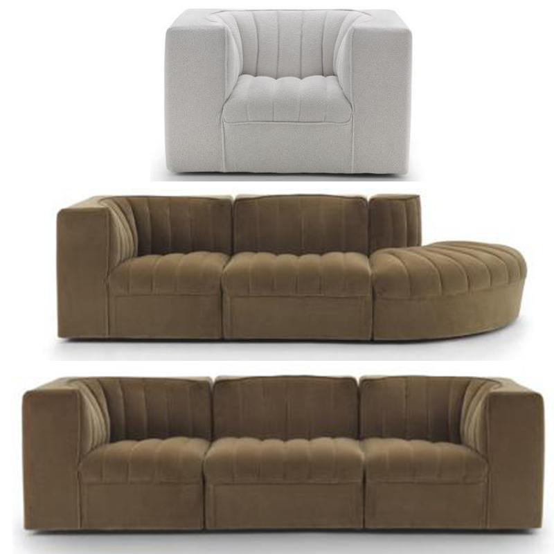 意大利arflex 設(shè)計(jì)師Tito Agnoli蒂托 9000扶手單人位沙發(fā)椅三人拐角 酒店會所豪宅家具定制