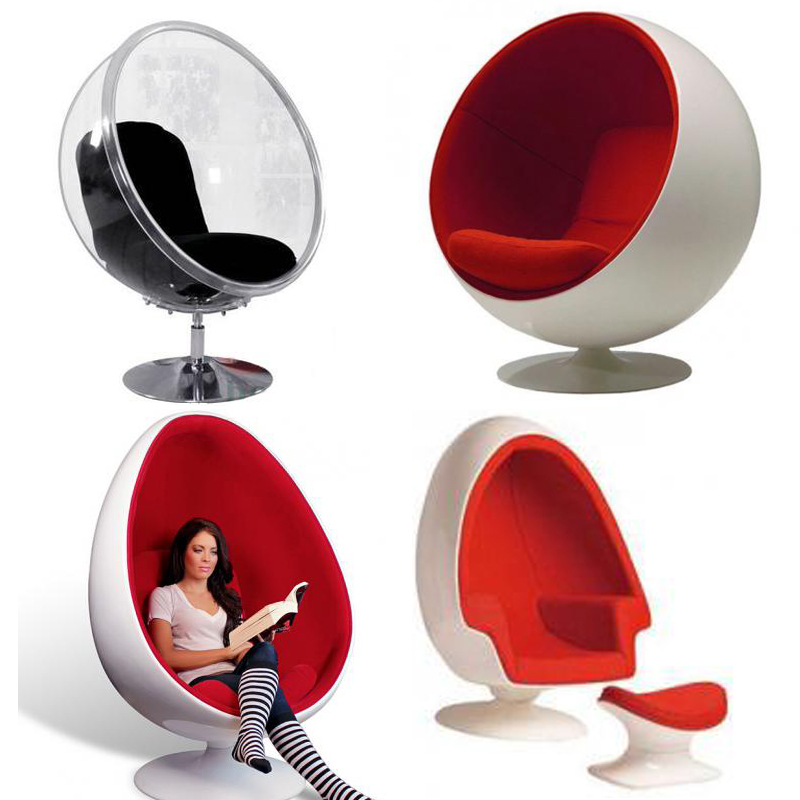 多款 Eero Saarinen紅色款玻璃鋼太空球椅 Music ball chair球音樂球椅 休閑創(chuàng)意旋轉(zhuǎn)球椅